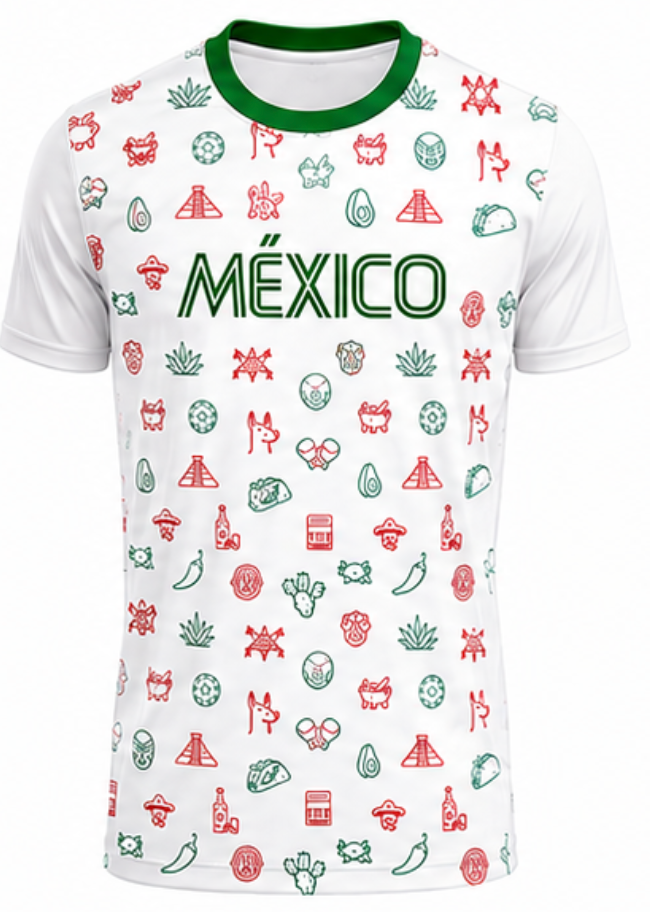 Playera FTK México Folklore Blanca
